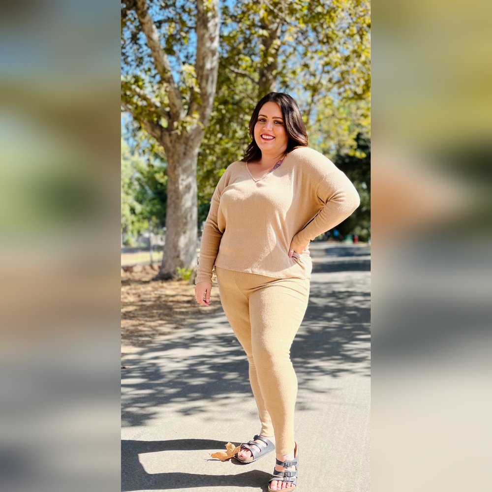 Plus Size Comfy Ribbed Pants